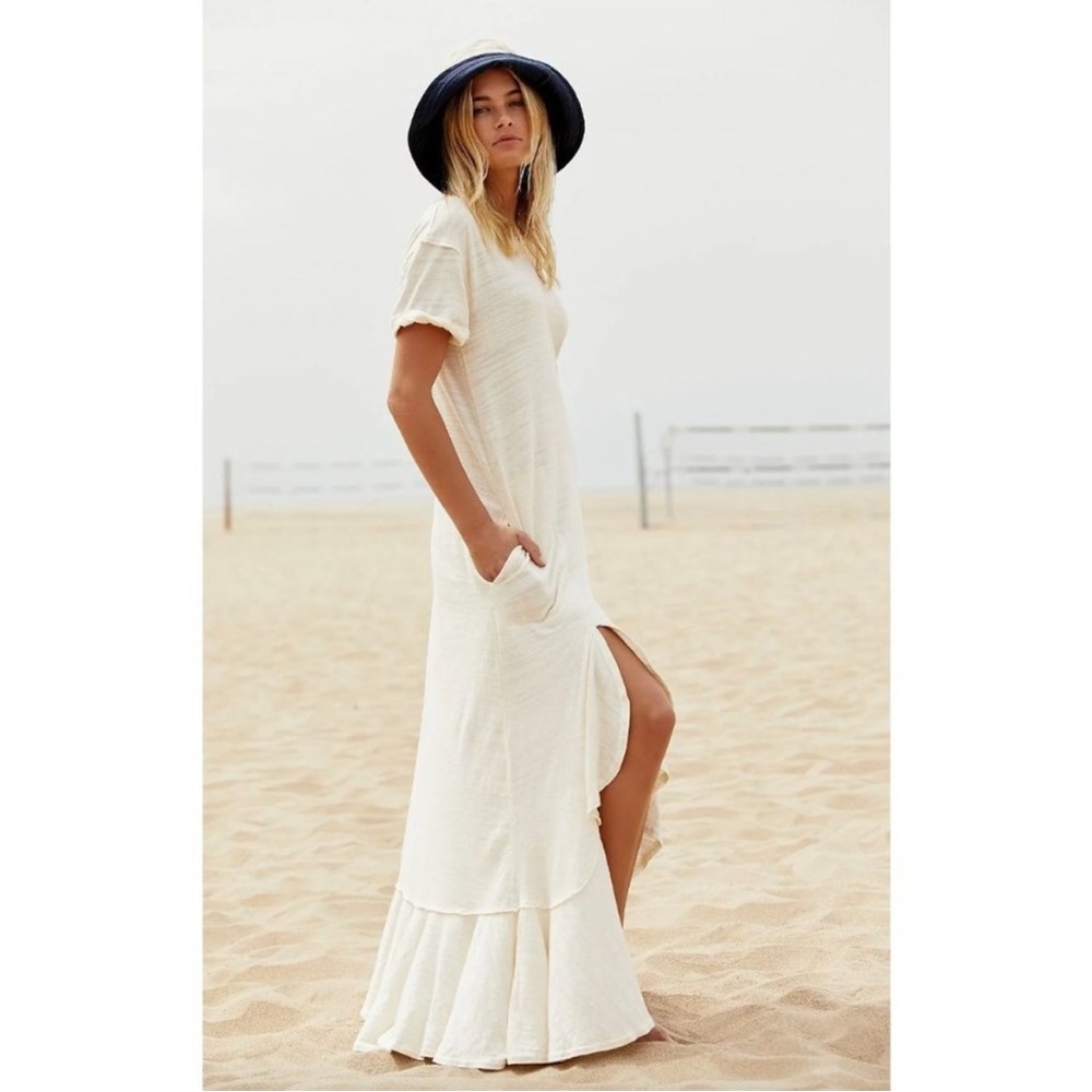 Free People Havana Tee Maxi Dress - Small - Natural Ivory